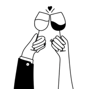 Brindis celebrando nuestro casamiento en Mendoza